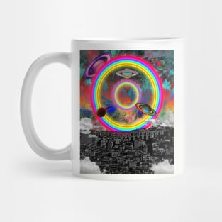 Saturnine Trippy Space Collage Mug